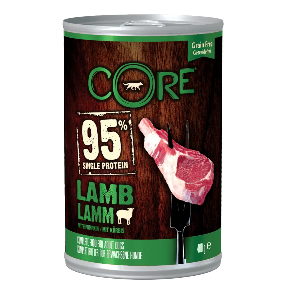Hondenvoer Blik Lam - Pompoen 400 gr van Wellness Core – productfoto