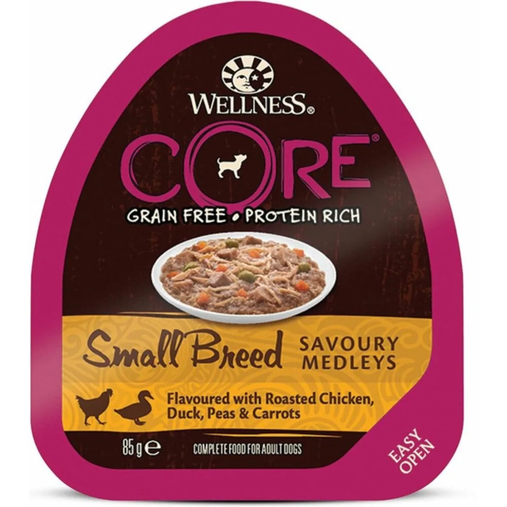 Hondenvoer Small Savoury Medleys Kip - Eend 85 gr van Wellness Core – productfoto