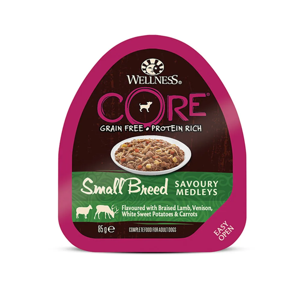 Hondenvoer Small Savoury Medleys Lam - Hert 85 gr från Wellness Core – produktbild