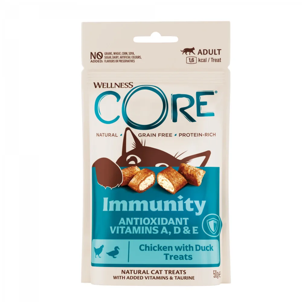 Kattensnack Immunity - Kip & Eend 50 gr by Wellness Core – product photo