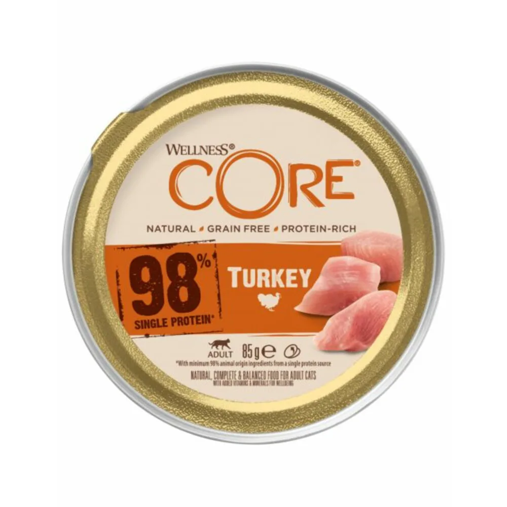 Kattenvoer 98% Recipe Kalkoen 85 gr by Wellness Core – product photo