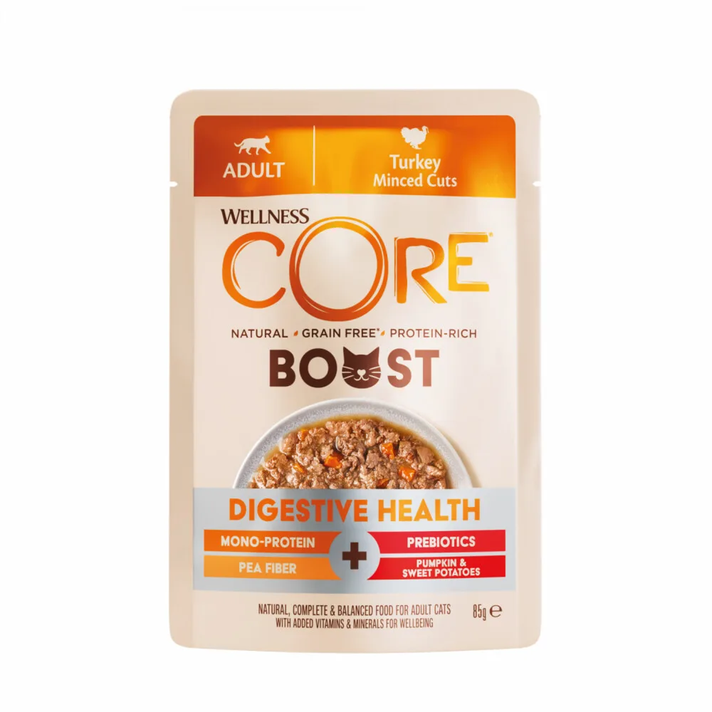 Kattenvoer Boost+ Digestive Health Kalkoen 85 gr by Wellness Core – product photo