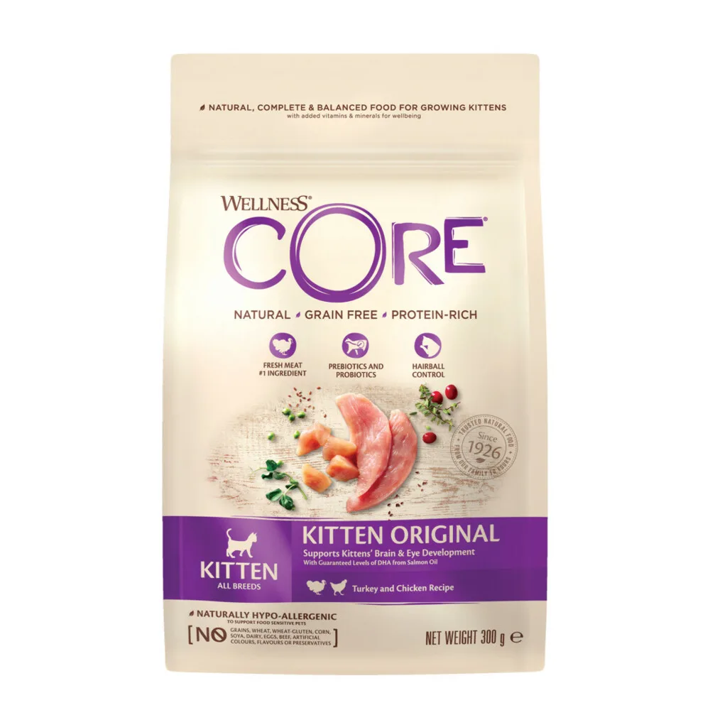 Kattenvoer Kitten Kalkoen - Zalm 300 gr de Wellness Core – photo produit