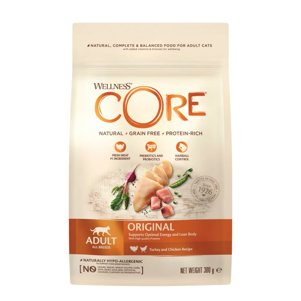 Kattenvoer Original Kalkoen - Kip 300 gr van Wellness Core – productfoto