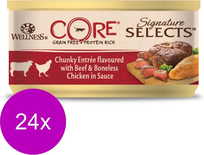 Signature Selects Chunky 79 g - Kattenvoer - 24 x Rund/Kip by Wellness Core – product photo