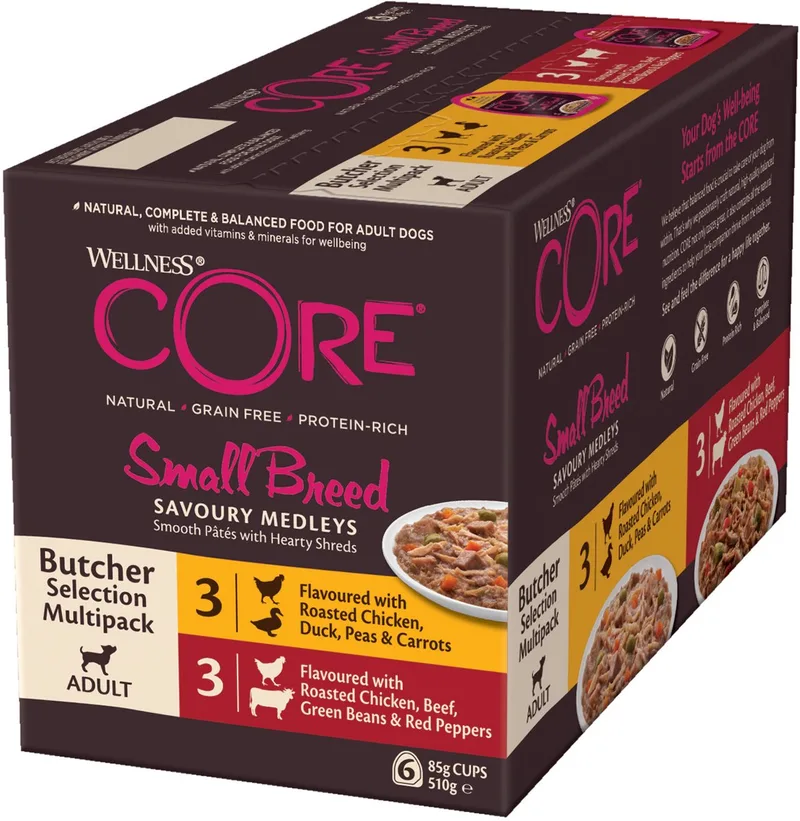 Small Breed Savoury Butcher Multi-Pack - Hondenvoer - 6 x 85 g by Wellness Core – product photo