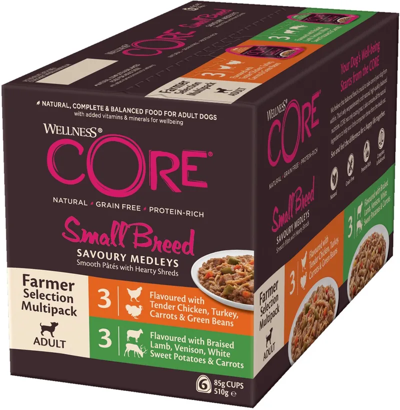 Small Breed Savoury Farmer Multi-Pack - Hondenvoer - 6 x 85 g by Wellness Core – product photo