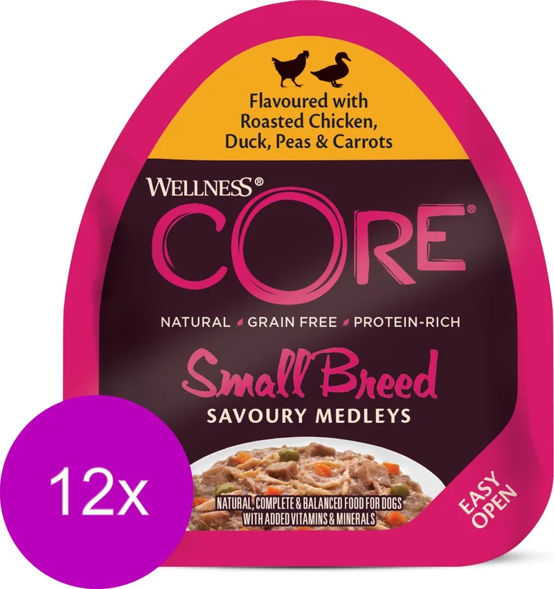 Small Breed Savoury Medleys 85 g - Hondenvoer - 12 x Kip&Eend by Wellness Core – product photo