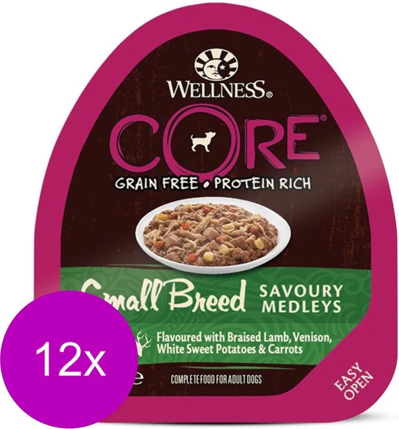 Small Breed Savoury Medleys 85 g - Hondenvoer - 12 x Lam&Hert by Wellness Core – product photo