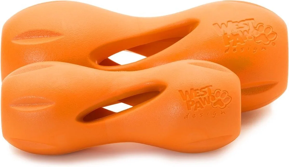Qwizl - Honden Speelgoed - Extra Sterk - Vulbaar met brokjes - Small - 14 cm de West Paw en Orange – photo produit