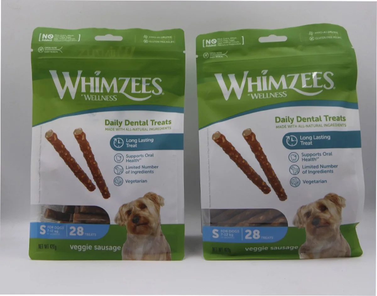 2 X Whimzees daily dental treats ondersteunt orale gezondheid, vegetarisch en lekker smal 28 stuks, tandverzorgend van Whimzees – productfoto