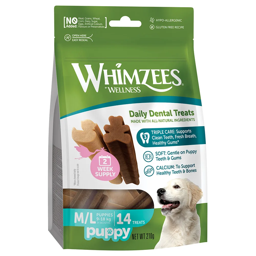 210g Whimzees Wellness Sticks voor puppy's maat M/L (14 stuks) hondensnacks de Whimzees – photo produit