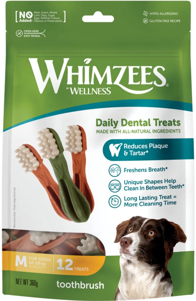 6x Whimzees Hondensnack Tandenborstel Medium 12 stuks von Whimzees – Produktfoto
