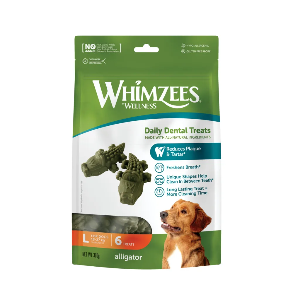6x Whimzees Krokodil L 6 stuks van Whimzees – productfoto
