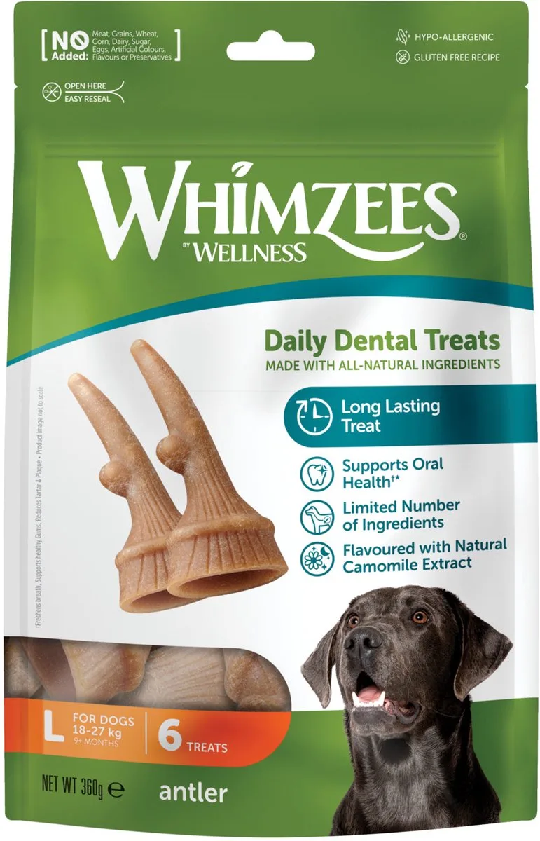 Antler L - Kauwsnacks - Hond - 6st de Whimzees – photo produit