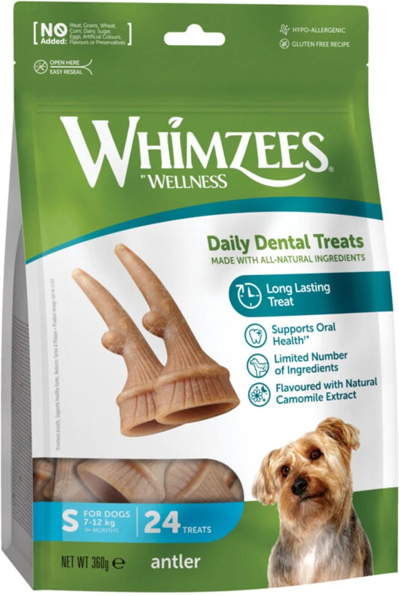 Antler S - Kauwsnacks - Hond - 24st de Whimzees – photo produit