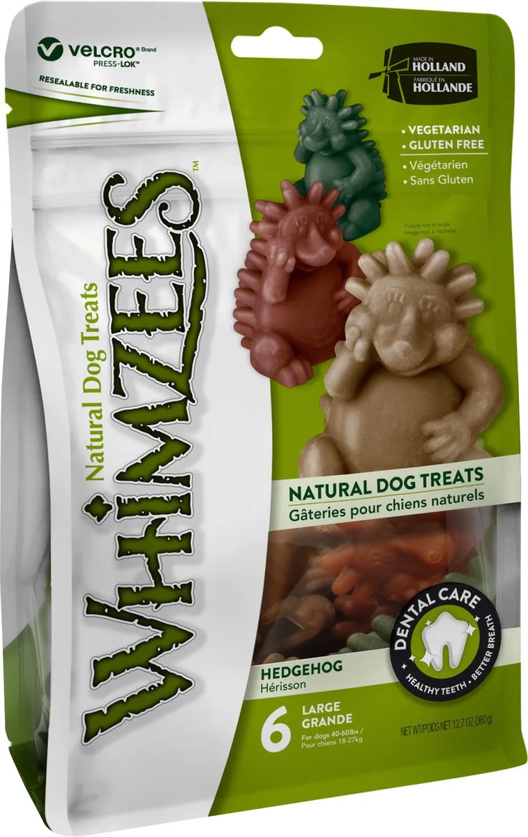 Egel L - Kauwsnacks - Hond - 7,6cm - 6st de Whimzees – photo produit