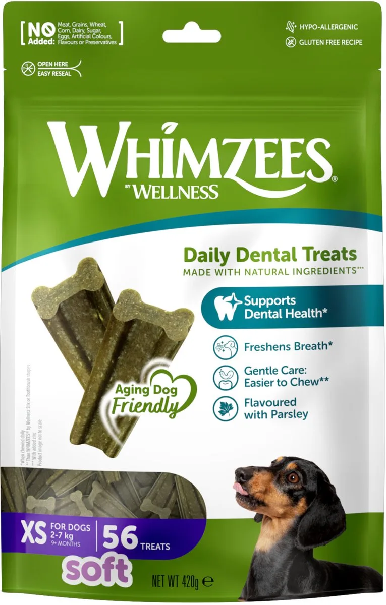 Soft Value Bag - Hondensnacks - 56x7.5 g Xs de Whimzees – photo produit