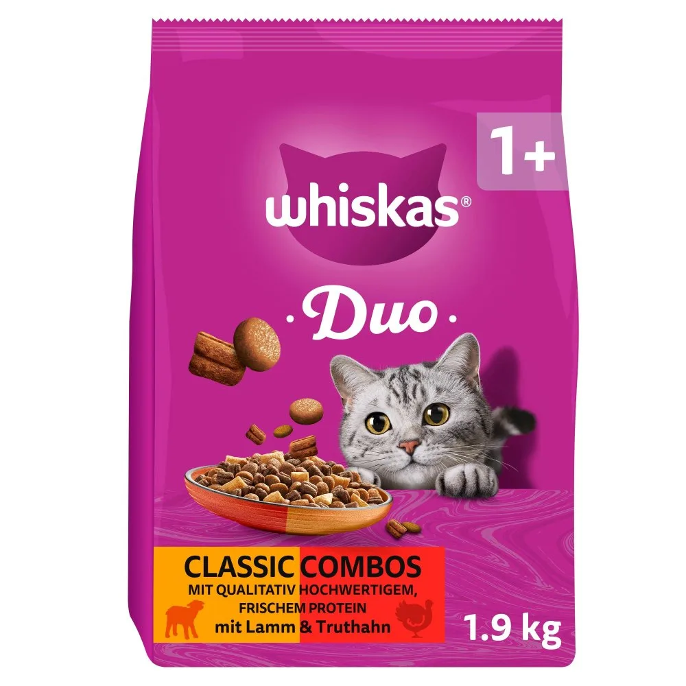 1,9kg Whiskas 1+ Duo Classic Combos Lam & Kalkoen droogvoer voor katten van Whiskas – productfoto