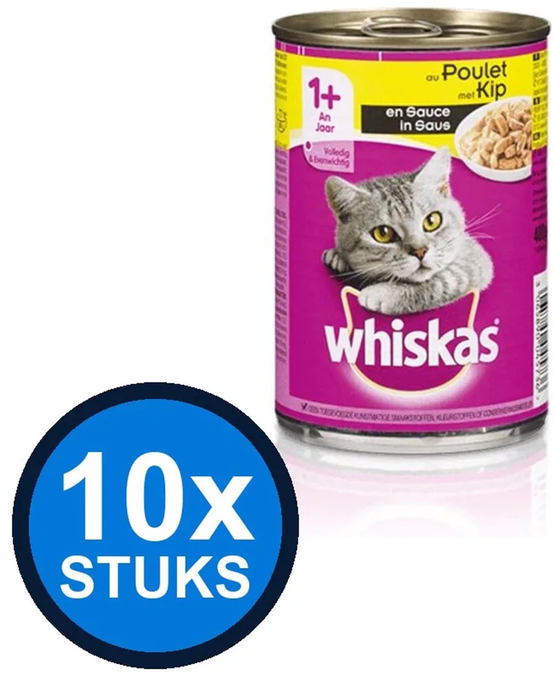10x Whiskas - Adult Kip in Saus - Kattenvoer Natvoer - 400 g von Whiskas – Produktfoto
