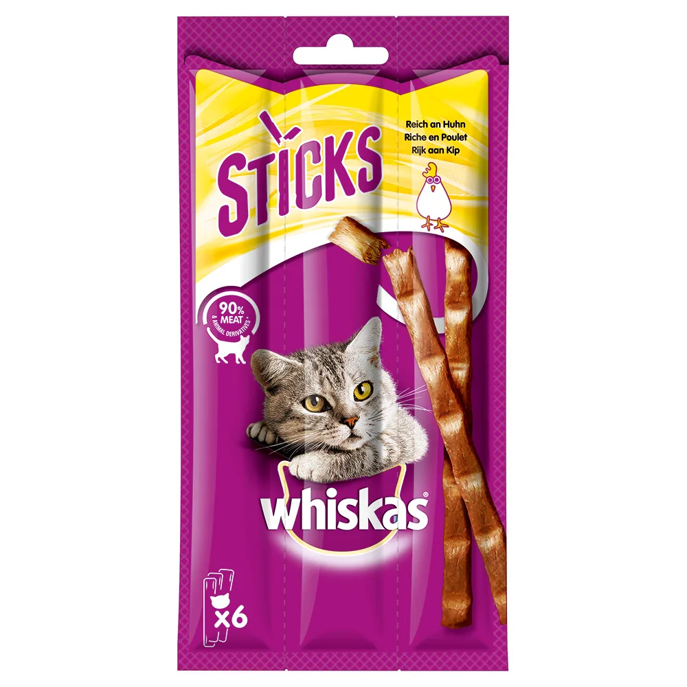 14x 36g Whiskas Sticks Rijk aan Kip Kattensnacks van Whiskas – productfoto