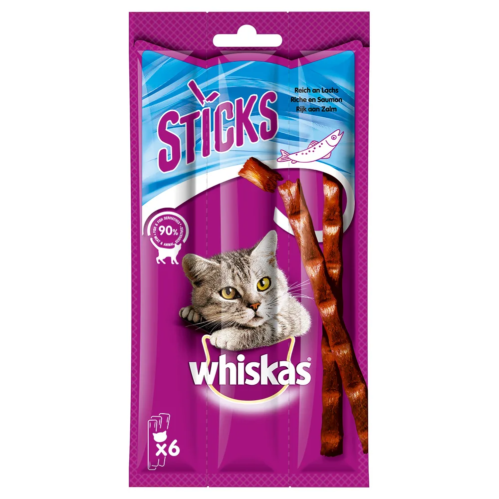 14x 36g Whiskas Sticks Rijk aan Zalm Kattensnacks by Whiskas – product photo
