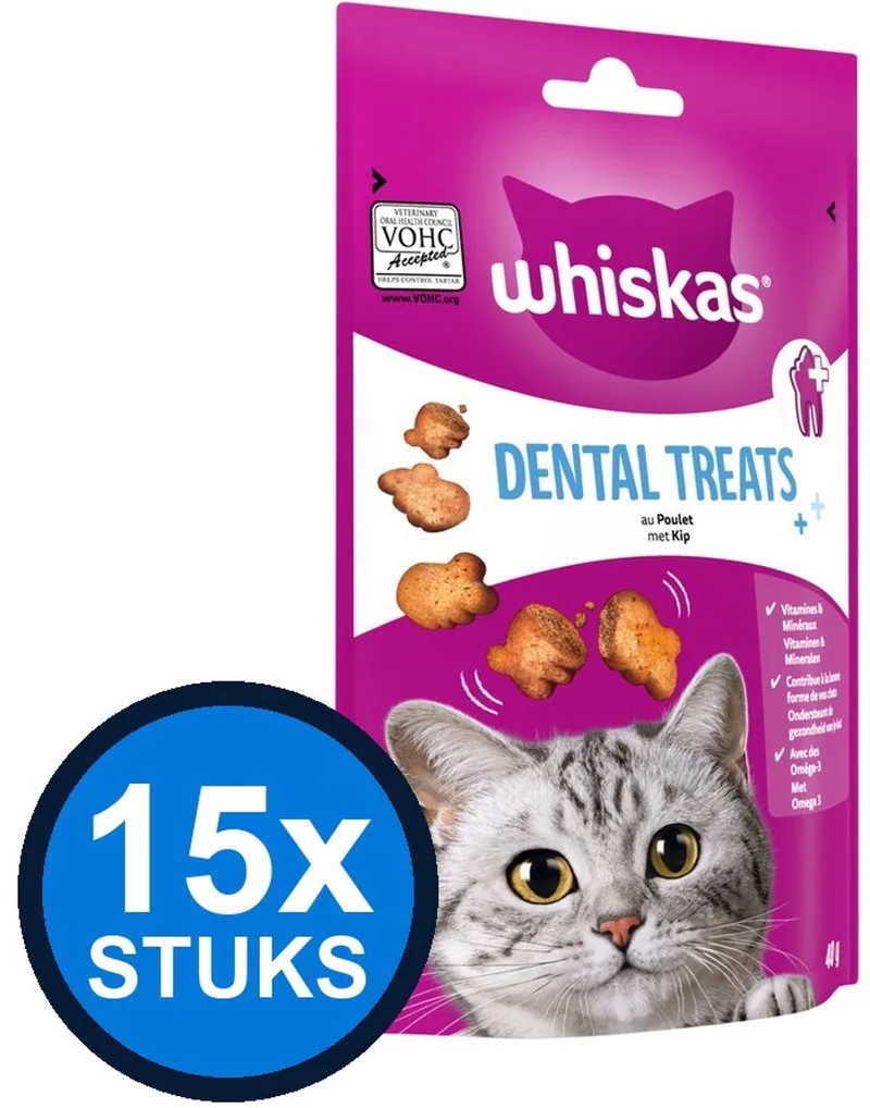 15x Whiskas - Dental Treats Kip - Kattensnacks - 40 g by Whiskas – product photo