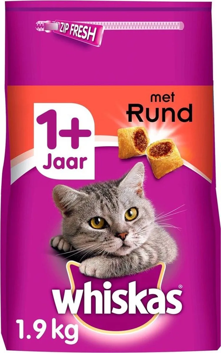 1x Whiskas Brokjes Adult Rund - kattenvoer - 1,9 kg by Whiskas – product photo