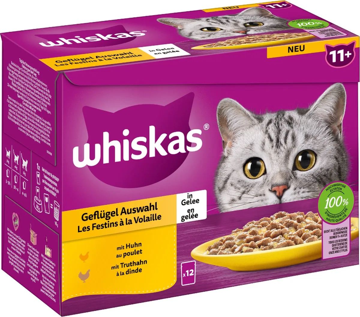 1x WHISKAS gevogelte in gelei 11+ pouch 12x85g by Whiskas – product photo