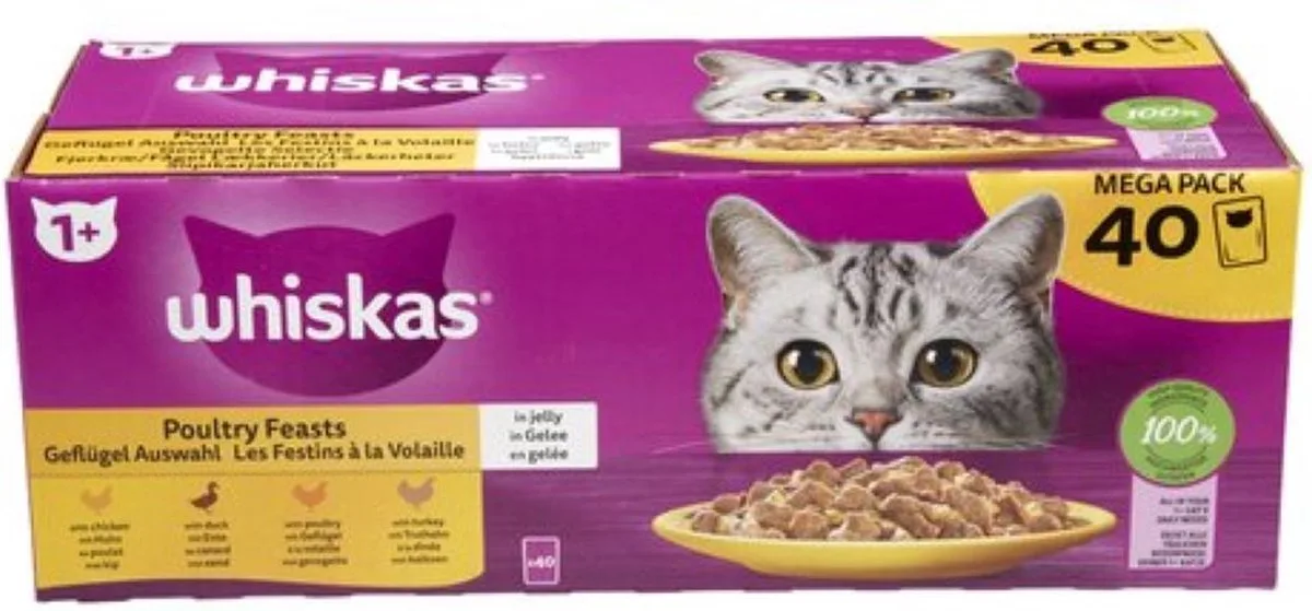 1x Whiskas junior Multipack Gevogelte Selectie in Saus 40 x 85 gr by Whiskas – product photo