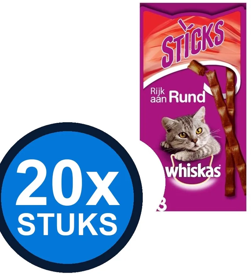 20x Whiskas - Catsticks Rund - Kattensnacks - 18 g by Whiskas – product photo