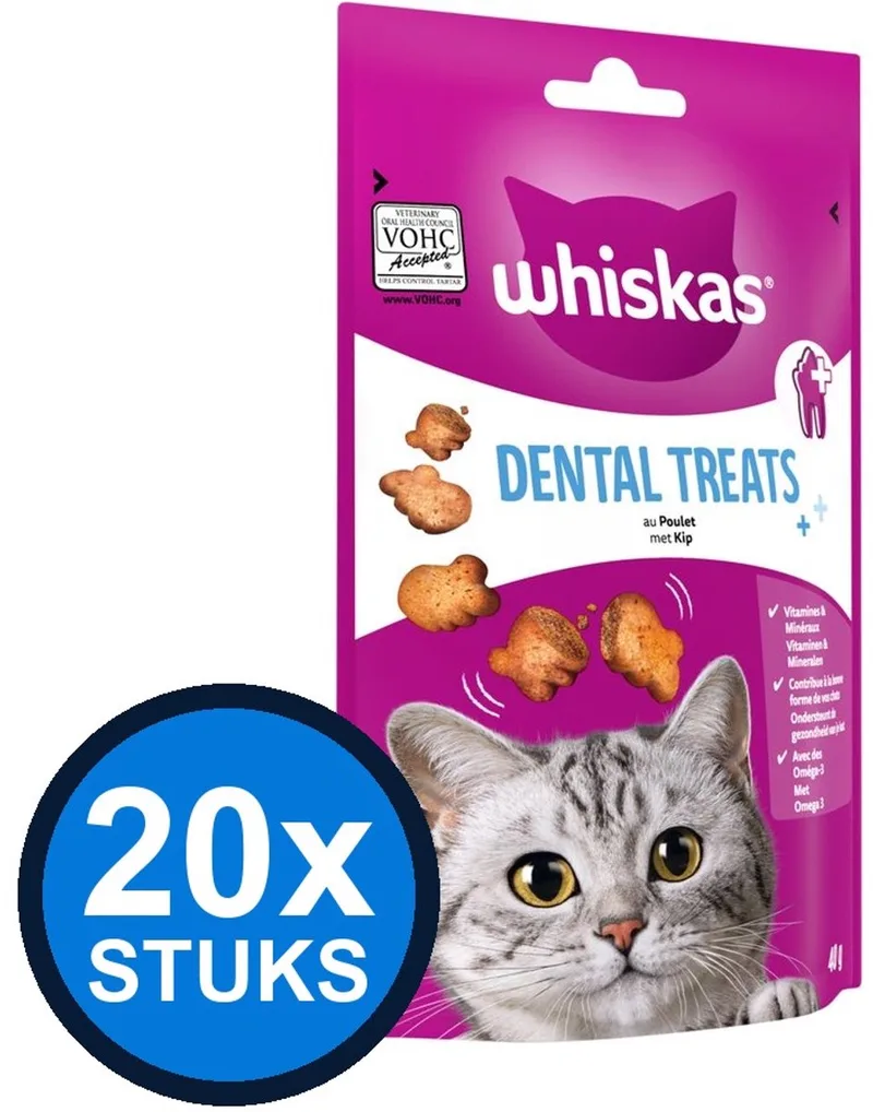 20x Whiskas - Dental Treats Kip - Kattensnacks - 40 g by Whiskas – product photo