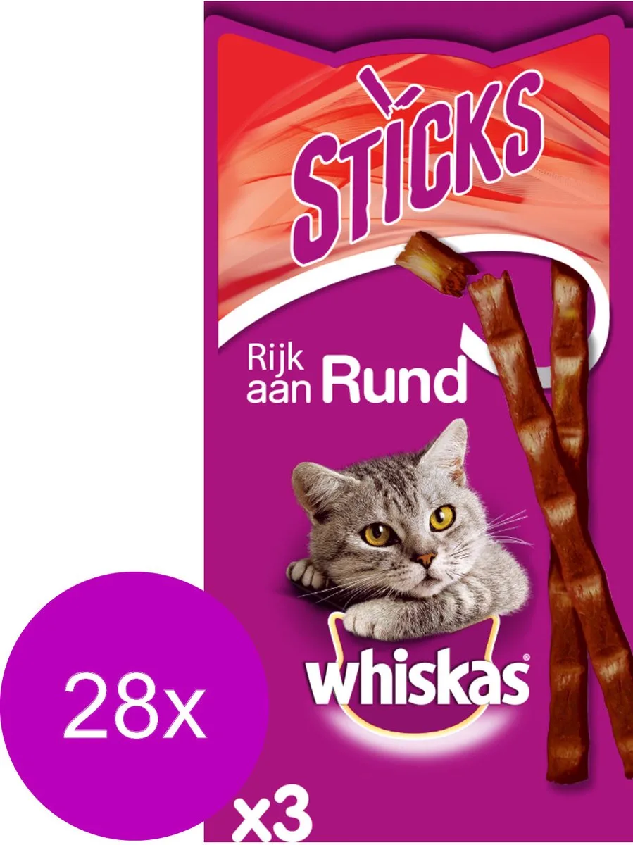 28x Whiskas Snack Sticks Rund 18 gr van Whiskas – productfoto
