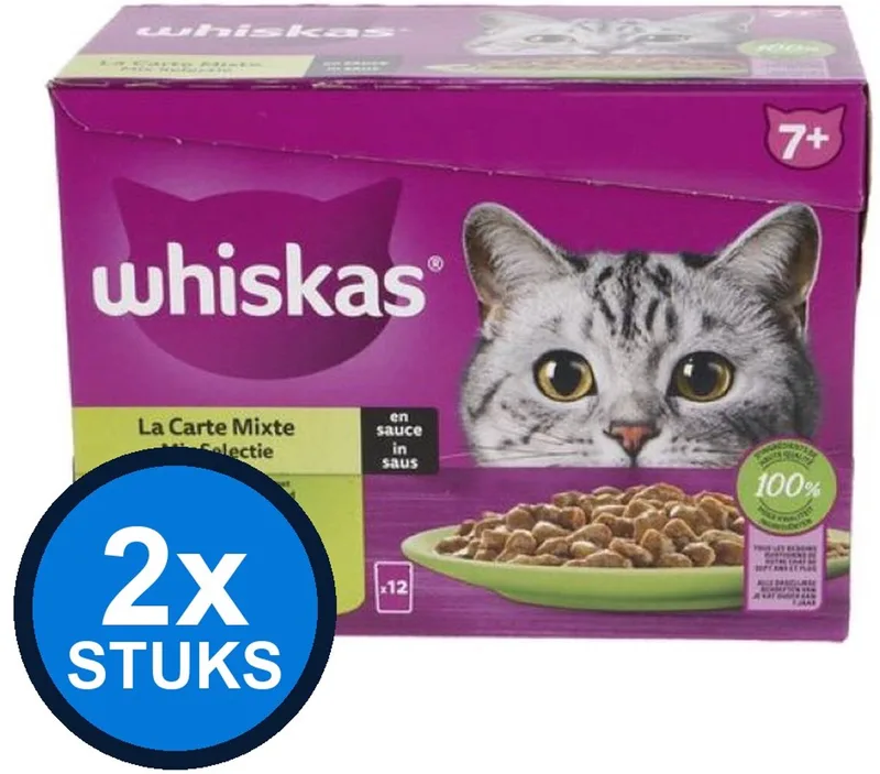 2x Whiskas - 7+ Senior Classic Selectie in Saus Multipack - Kattenvoer Natvoer - 12x85g by Whiskas – product photo