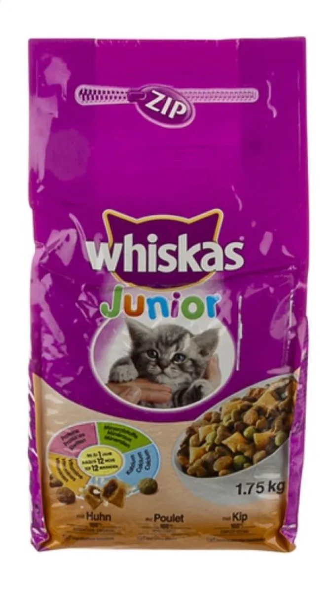 2x Whiskas - Kattenvoer brokjes met kip - Junior - 1,75kg by Whiskas – product photo