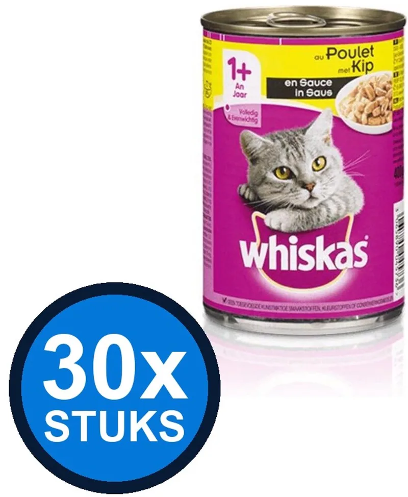 30x Whiskas - Adult Kip in Saus - Kattenvoer Natvoer - 400 g de Whiskas – photo produit