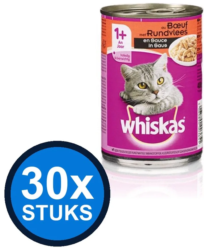 30x Whiskas - Adult Rund in Saus - Kattenvoer Natvoer - 400 g von Whiskas – Produktfoto