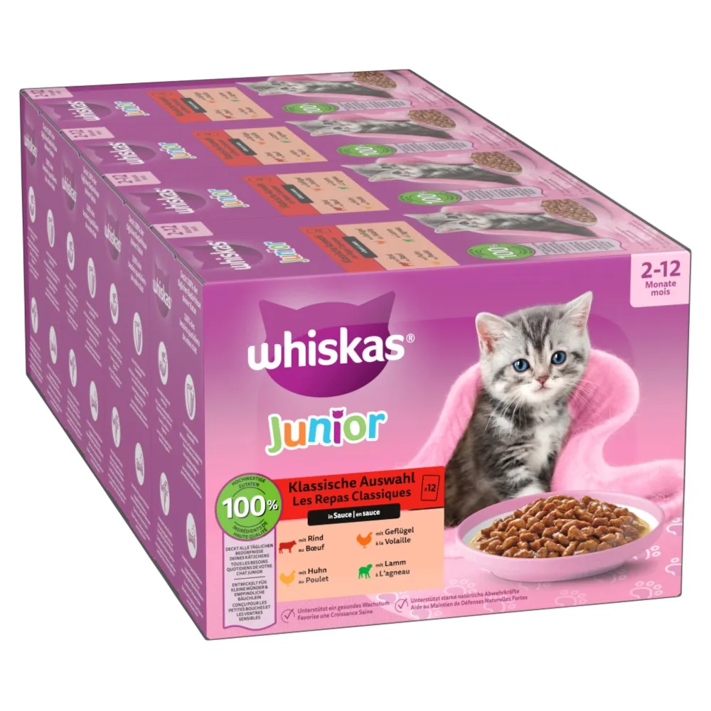 48 x 85 g Junior Klassieke selectie in saus Whiskas Kattenvoer van Whiskas – productfoto