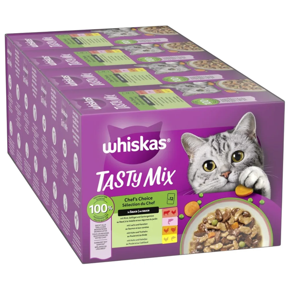 48x85g Chef's Choice in Saus Tasty Mix Whiskas Kattenvoer Portiezakjes by Whiskas – product photo