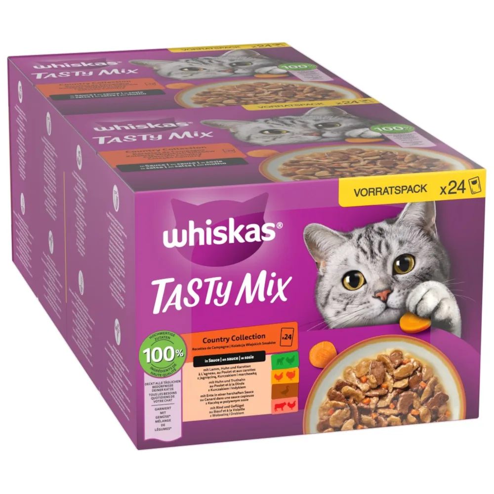 48x85g Country Collection in Saus Tasty Mix Whiskas Kattenvoer Portiezakjes by Whiskas – product photo