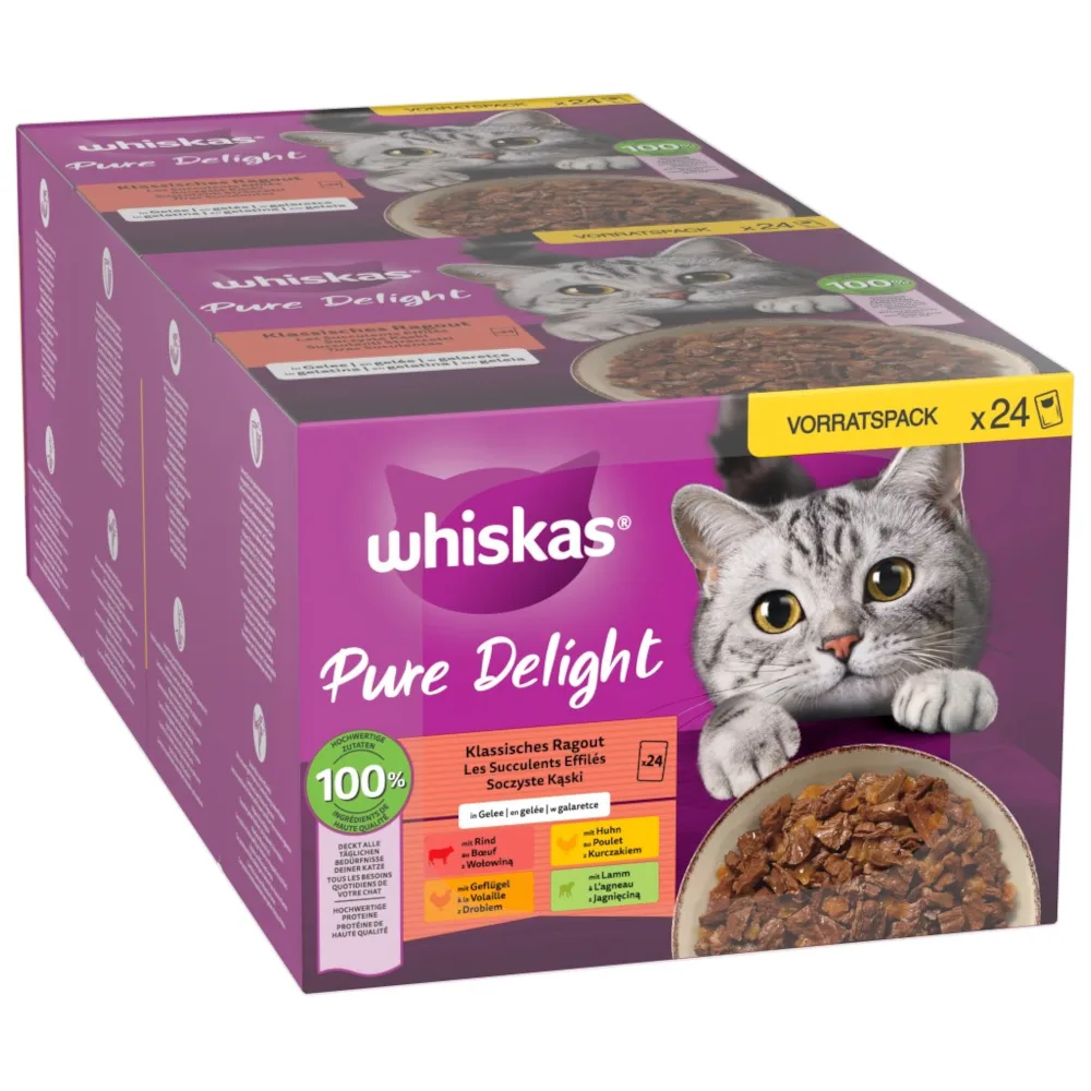 48x85g Klassieke Ragout in Gelei Pure Delight Whiskas Kattenvoer van Whiskas – productfoto