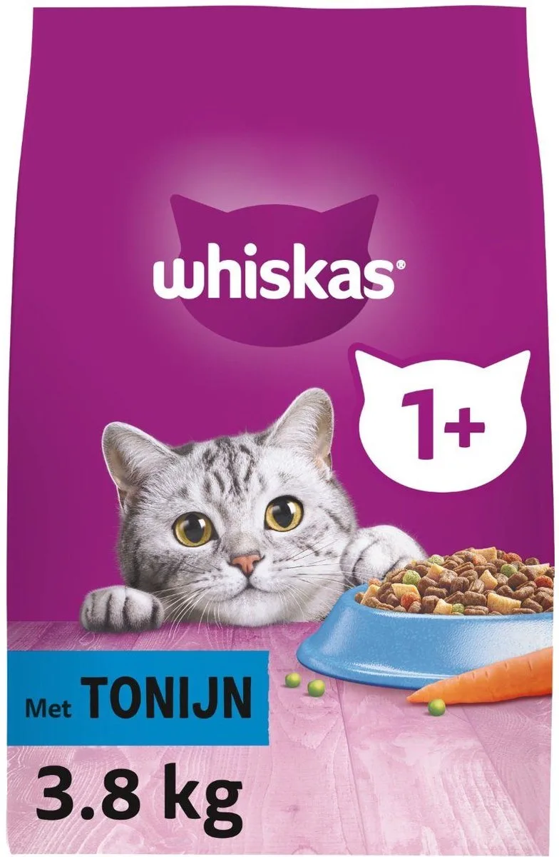 4x Whiskas Adult 1+ Tonijn 3.8kg van Whiskas – productfoto