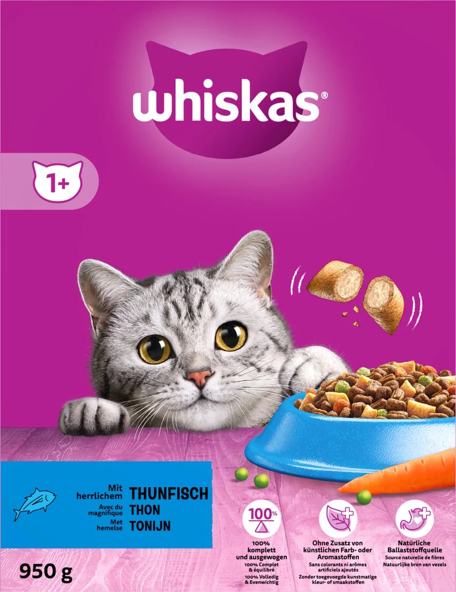 6x Whiskas Adult 1+ Tonijn 800g de Whiskas – photo produit
