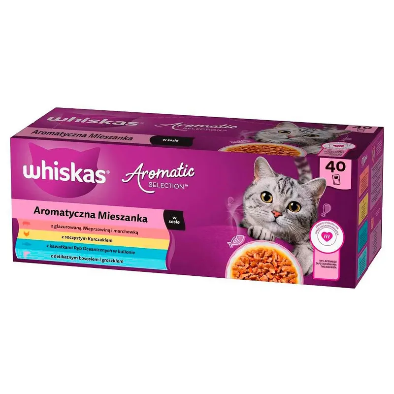 Aromatische Sachets Mix Van Smaken Natvoer Voor Katten 85g 40 Eenheden by Whiskas – product photo