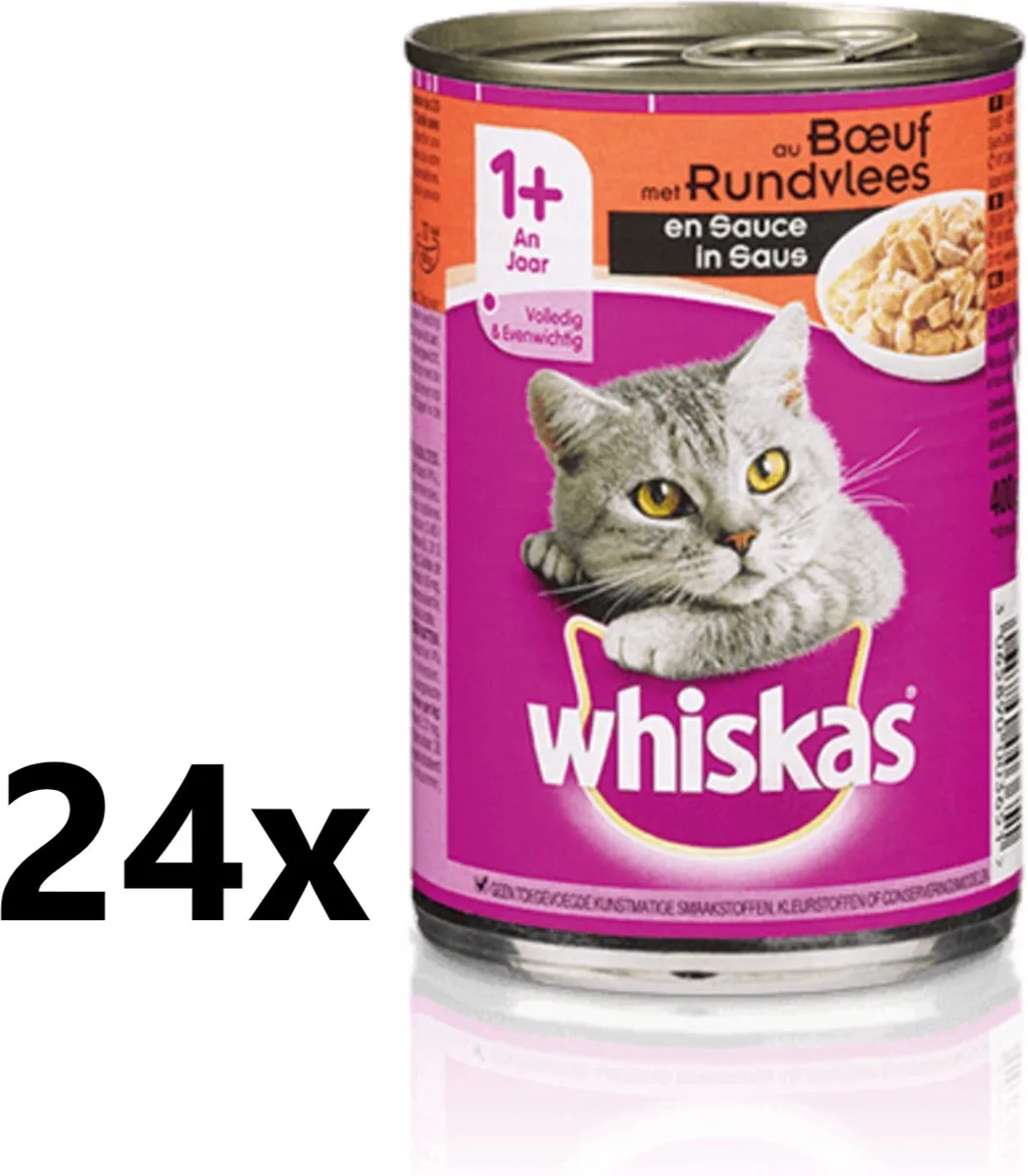 Blik - Adult - Brokjes in Saus - Rund - 24x400g by Whiskas – product photo