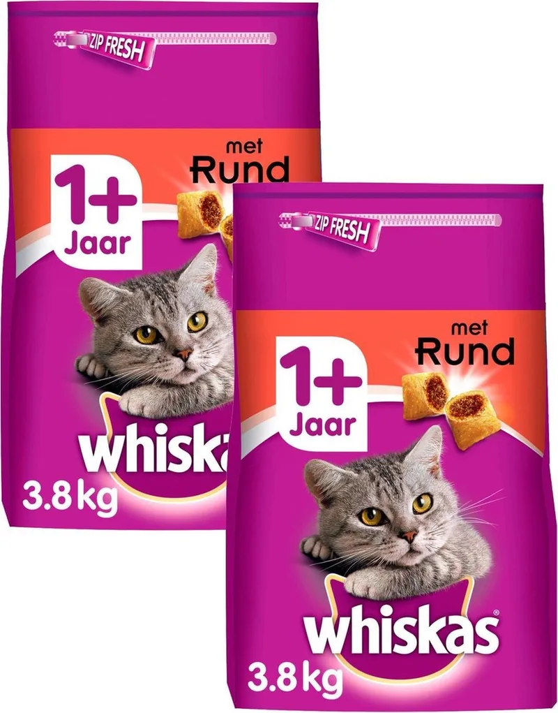 Brokjes Adult Rund - Kattenvoer - 2 x 3,8 kg von Whiskas – Produktfoto