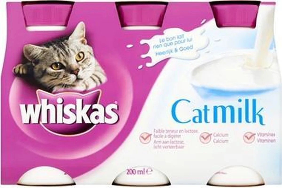 catmilk flesje - 3x200 ml - 5 stuks van Whiskas – productfoto