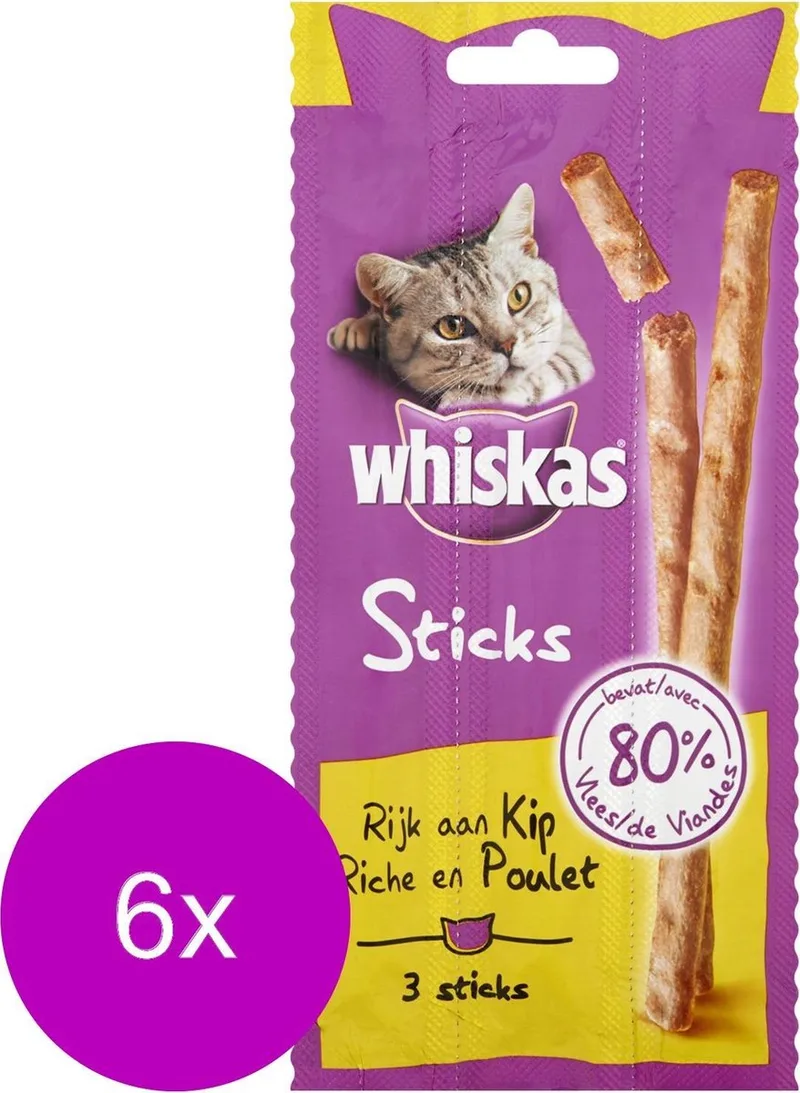 Catsticks 3 stuks - Kattensnack - 6 x Kip von Whiskas – Produktfoto