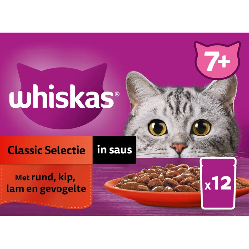 Classic Selectie in Saus Natvoer voor Senior Katten 7+ 12 x 85 g by Whiskas – product photo