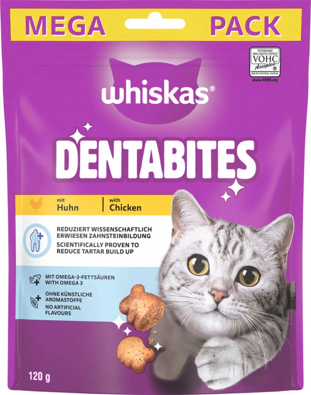 Dentabites Huhn - 120 g von Whiskas – Produktfoto
